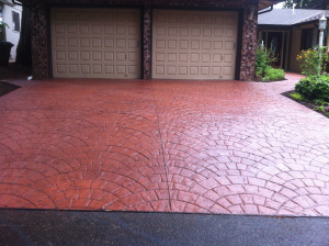 Stamped & colored driveway